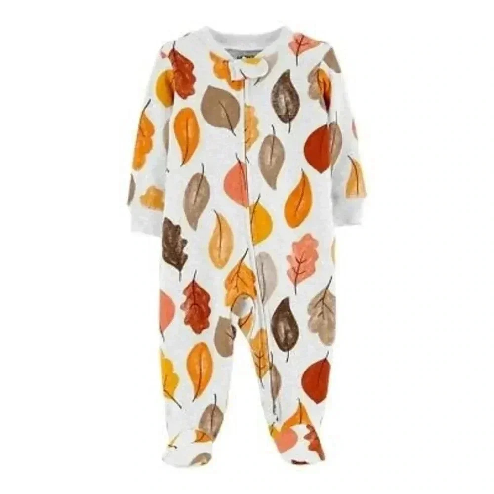 Carter's Unisex Baby Fall Leaves 2-Way Zip Cotton Sleep & Play ~ 6M ~ NWT